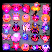 Cartoon brooch luminous badge decorative expression flashing light love badge gift props Childrens flash toys wholesale