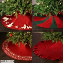 White Christmas tree skirt 90 122cm gold Christmas beads embroidered tree skirt Christmas tree base dress apron