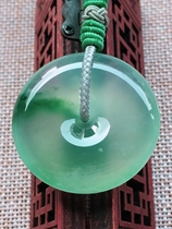 A boutique jadeite old man jewelry Myanmar A goods ice seed floating green jade safe buckle necklace small pendant Taobao live