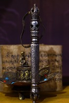 Tibetan Supplies: Heavenly Iron Hand-beating Engraving Old Magic Weapons Vajra Descending Magic Pestle Qiwen Qiwen Miscellaneous Collection