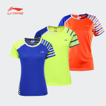 Li Ning Sports T-shirt Womens Spring and Summer Quick Dry Breathable Sports Badminton Half Sleeve Cultural Shirts
