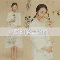 2018 exhibition new retro ink painting pregnant women Photo theme costume photo studio shooting Art belly mommy photo