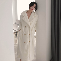 Korea Tide brand pajamas womens autumn and winter New plus velvet padded coral velvet flannel robe womens home robe long