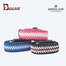 French Kignsland color woven belt Childrens adult equestrian belt Riding belt High elastic multi-color