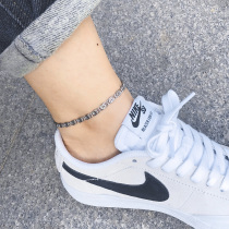 Silver metal European and American style retro simple Japanese Korean women's men's neutral chain ankle stainless steel foot decoration