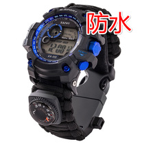 Umbrella rope waterproof watch multifunctional outdoor survival umbrella rope bracelet adjustable outdoor camping adventure bracelet