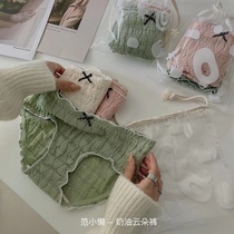 3 Japanese soft girl cream clouds bubble underwear women cotton crotch girl raw breathable sexy hip breifs