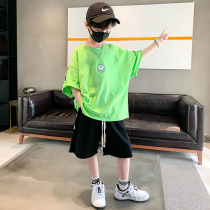 Children Summer clothes boys short sleeve suit foreign air CUHK Scout 2022 new boys Summer trendy handsome 2 sets