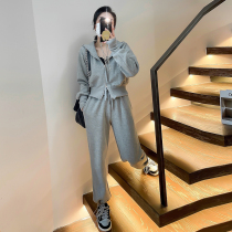 Grey Casual Suit Women Fashion Foreign Air 2022 Springnet Red Trendy Hyphens Wear and clothing Two sets