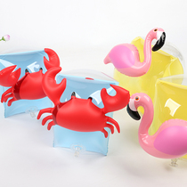 Flamingo water sleeve arm ring auxiliary swimming ring inflatable crab float learning swimming children swimming arm ring