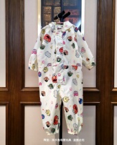 Japan new upgrade cartoon light and thin quick-drying jumpsuit raincoat children poncho baby breathable zipper big brim