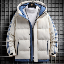 Winter mens new cotton-padded clothes trend down cotton-padded loose coat thickened warm bread clothes hooded padded jacket