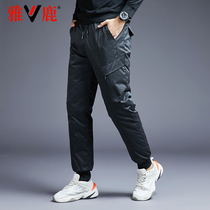 Yalu brand tooling outdoor sports down pants men wear winter northeast youth Harbin padded cotton pants