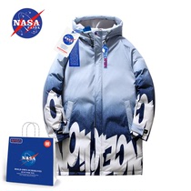 NASA Flagship Store Down Jacket Men's 2021 Winter Trend Handsome Medium and Long Fashion Couple Winter Wear Men's Coat