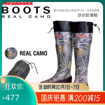 Japan megabass wading boots Luya stream wading pants wear-resistant non-slip fishing boots long tube camouflage rubber shoes