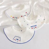 Baby bib pure cotton male and female baby saliva towel absorbent 360 rotating bib for children spring and summer all-match saliva pocket