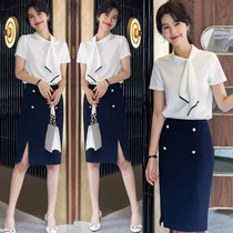 Beauty salon Jewelry store manager Work clothes Female summer white shirt dress sales Real estate consultant Sales Department Hotel front desk