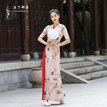 Odina Lei Oriental Classical Dance Style Printed Dance Clothes Elegant Chinese Style Performance Cheongsam Costume