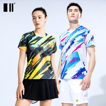 New single and double number badminton suit short-sleeved suit mens quick-drying air table tennis tennis suit suit womens spring and summer