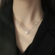 Clavicle wind Net ins chain niche luxury design planet female light 2021 cold new sterling silver necklace red 925 years