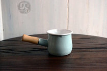 Bigger blemish 500ML mini thickened curled enamel milk pot breakfast snack pot Butter Pot cooking wine wok wine pot