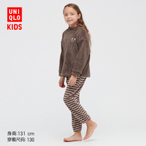 Uniqlo autumn and winter childrens clothing girls PEANUTS fleece set warm fleece (long sleeve) 439456