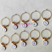 Digital metal wine glass marking wine wine glass discriminator party Water Cup recognizer tea glass identification Cup mark