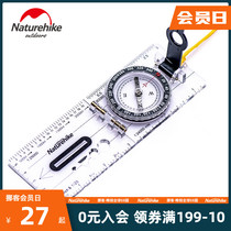 NH embezzlement outdoor sports foldable compass irrigation dial transparent high-precision map positioning compass
