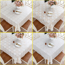 Square table cloth waterproof oil-proof and anti-hot disposable lace fabric home Nordic pvc plastic square table cloth