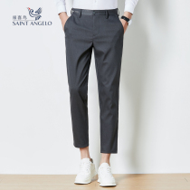 Xi Jinxiang Mens Nine-pant Small suit pants menswear trend mens British little pants straight tube