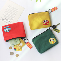 Youth Day Department canvas Merchants wallet Women in short section Korean version cute student Zero wallet small frescoed zipped coin bag