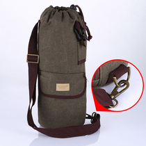 Large canvas kettle insulation bag outdoor backpack anti-hot insulation cup set mountaineering camping wear-resistant metal buckle backpack