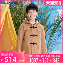 elandkids clothes love childrens clothing winter New products boys and girls long horn button coat