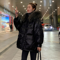Pregnant women Black Down jacket 2021 Winter new Korean version Small size thick thick late pregnancy mid-length coat