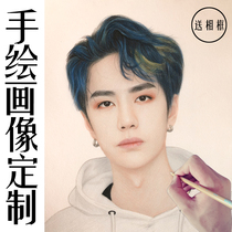 Sketch portrait custom color lead painting pure hand painted portrait custom oil painting portrait portrait real person photo transfer figure painting