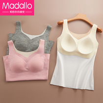 Warm Vest Woman delsuede No-mark Self-heating body Autumn winter hitting bottom harness with chest cushion underwear in autumn