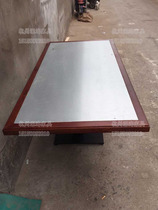 Chain restaurant theme bass grilled fish table fish fishing frog stainless steel plate frog to da table solid wood table