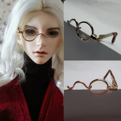 taobao agent Uncle 3 points, 4 minutes, 6 points, 6 points, 6 points, BJD/SD/DD doll, with glasses, single -eyed doll accessories, gold silk round frame photography props