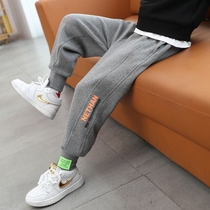 Small children plus velvet padded sweatpants children long pants boys girls pants 2021 baby new autumn and winter clothes