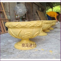 Letao building materials sandstone round Fountain Fountain relief Flower Bowl leisure place room inside and outside decoration twisted leaf flower pot