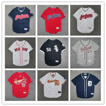 Hip-hop short-sleeved baseball suit mens and womens cardigan plus size loose baseball shirt hip-hop hiphop Jersey Long