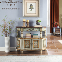 American retro style Painted solid wood home door Living room Foyer entrance cabinet Entrance table dining side cabinet Decorative cabinet
