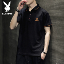 Playboy summer POLO shirt mens lapel T-shirt trend collar top Casual short-sleeved t-shirt ins tide brand