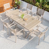 Nordic outdoor table and chair courtyard outdoor leisure table garden open air balcony cafe table and chair combination