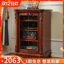 Home theater power amplifier cabinet European-style solid wood ktv audio rack wraparound frame multi-layer home audio-visual equipment cabinet