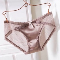 Lace panties Womens Ice Silk high-end ultra-thin transparent girl low waist pit triangle trousers