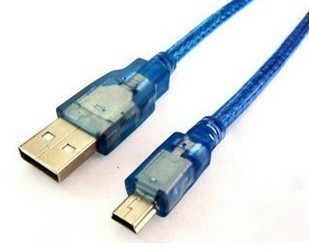 20CM long Mini USB cable 5P T-port charging cable flat-panel phone camera stereo