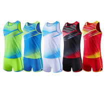 Track and field training suit mens sprint marathon vest competition sports test track and field running clothes womens customization