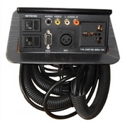 Welding-free multimedia desktop socket pneumatic desktop wiring information box flip type drawstring socket wire box