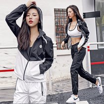 Gym sweat suit womens suit Weight loss suit Sweat sweat fever suit Perspiration sweat pants Running suit